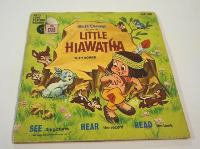 Walt Disney’s Story of Little Hiawatha Vinyl LP & Book (Disneyland Records) 7"
