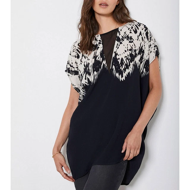 MINT VELVET AVA Navy Blue Star Print Midi Dress Uk 8 Wedding Guest