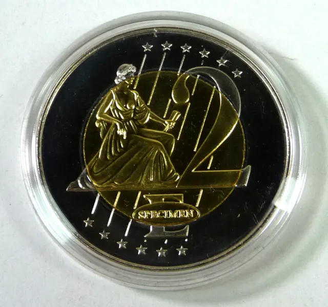Medaille Vatikan 2 Euro Probeprägung 2006 D= 3,5 cm, Münzkapsel, PP