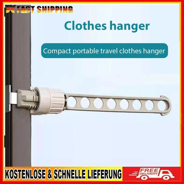 8-Loch-Kleiderbügel, Wandhalterung, Fenster-Wäscheständer, Heim-Organizer (Grau)