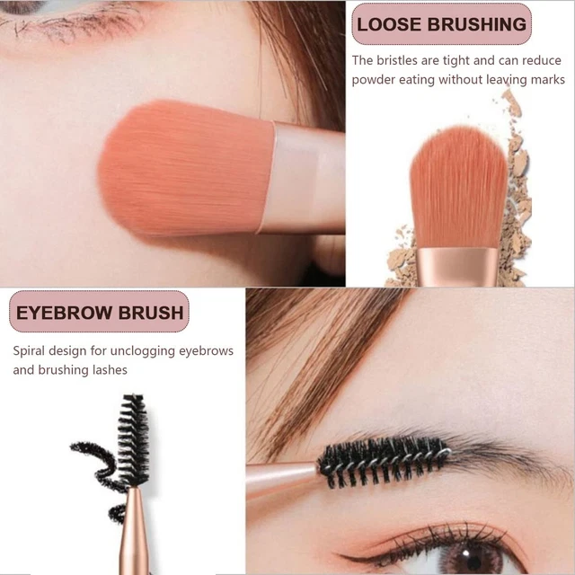 8 Pezzi Pennelli Trucco Professionali, Set Pennelli Make Up con Trousse in Pelle 2