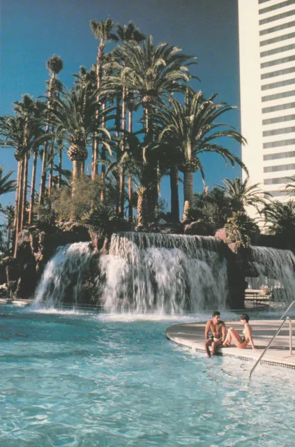 Mirage Hotel Casino Resort Las Vegas Nevada Waterfall Pool Palm Trees Postcard