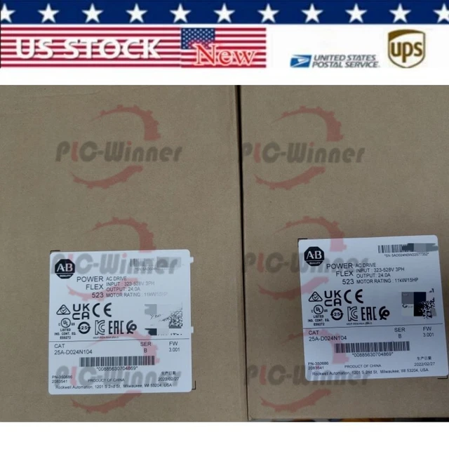 NEW Allen-Bradley 25A-D024N104  PowerFlex 523 AC Drive 11kW 15Hp in box