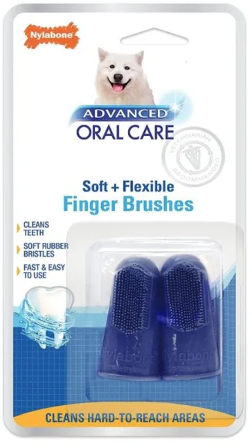 Nylabone Avanzado Oral Cuidado Dedo Cepillo, 2 Pack