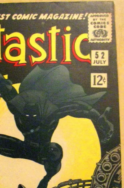 FANTASTIC FOUR# 52 Jul 1966 (8.5 VF+)1st Black Panther 1st Wakanda Kirby Art KEY 5