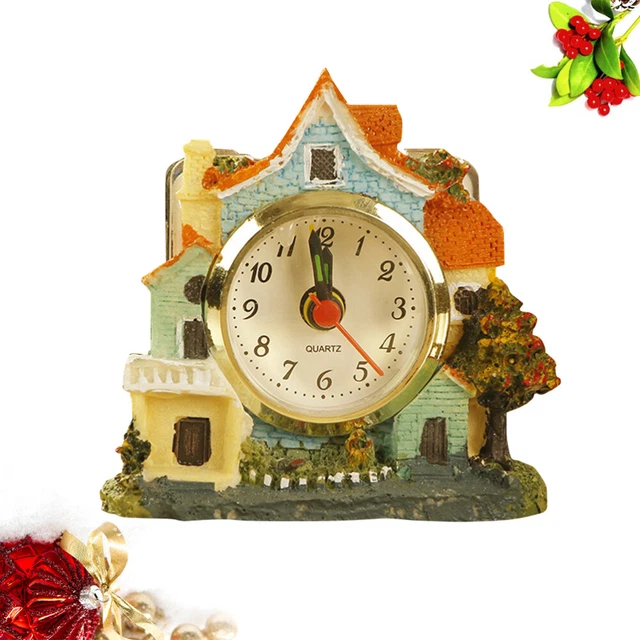 Reloj de batería dibujos animados castillo reloj alarma de escritorio reloj