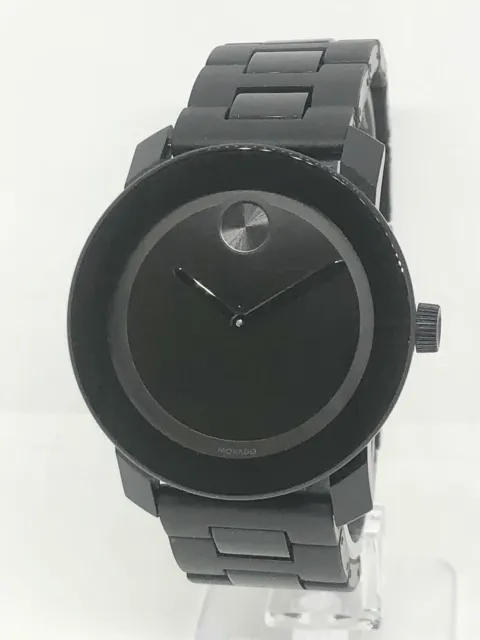 MOVADO BOLD Men’s $595 All Black Museum Dot Swiss Made 42mm Watch 3600047