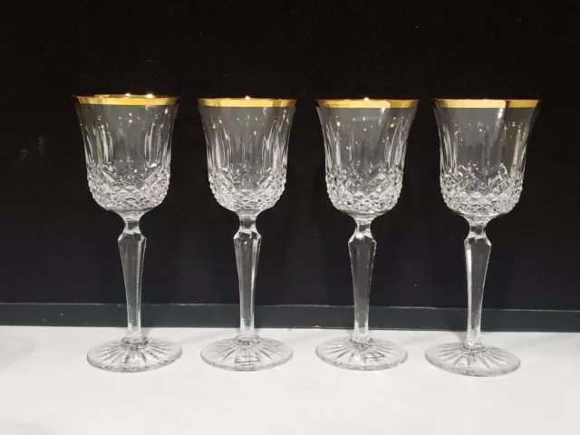 SET OF 4 - Wedgwood ROYAL GOLD 7 3/4" Wine Glasses NEW WITH TAGS