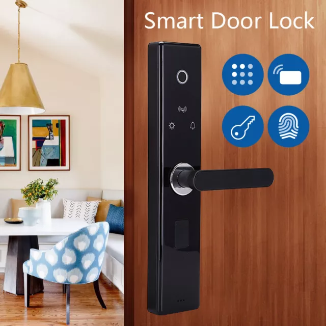 Electronic Smart Digital Door Lock Fingerprint Card Password Key Home Security