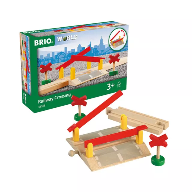 BRIO Holzeisenbahn Bahnübergang mit Schranke Holzspielzeug