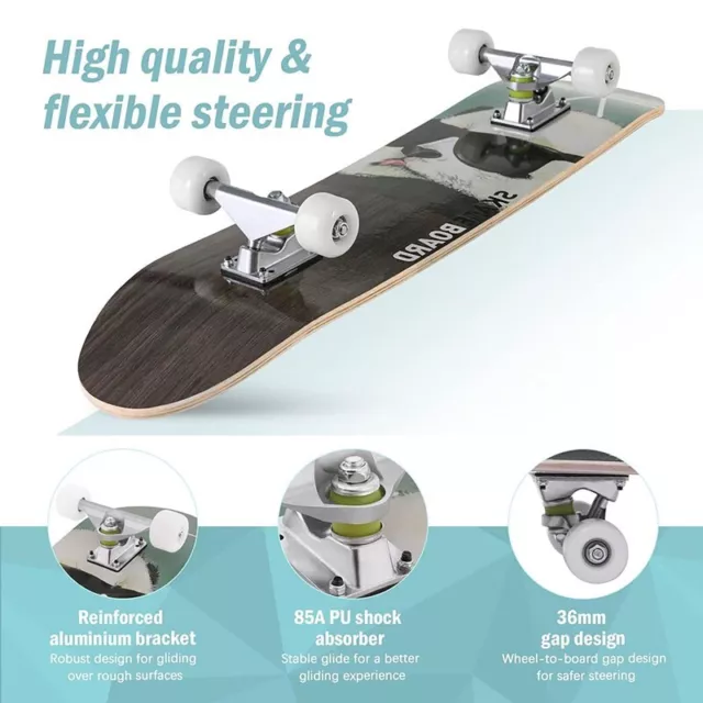 Skateboard Skate Board Longboard Komplettboard Holzboard 20x78,5cm B-Ware 3