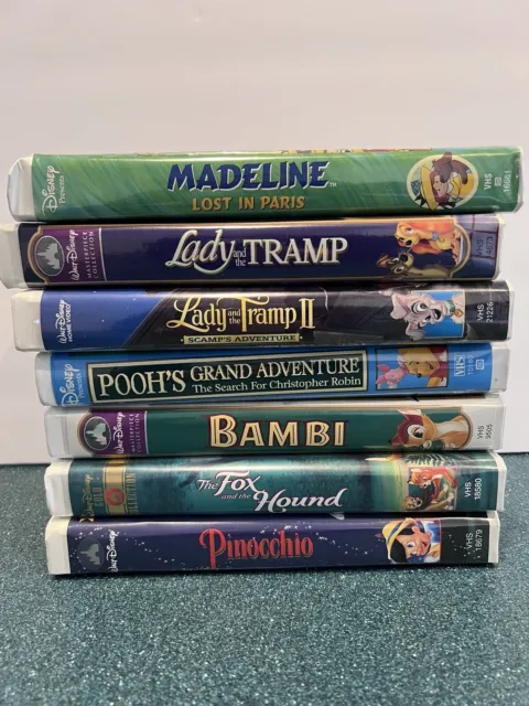 Disney Anniversary Collection of 7 VHS Tapes - Pinocchio/Lady and the Tramp/More