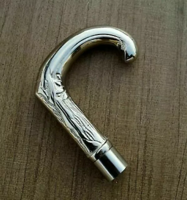 Handmade Brass Handle Designer Victorian Silver For Walking Stick Cane Gift