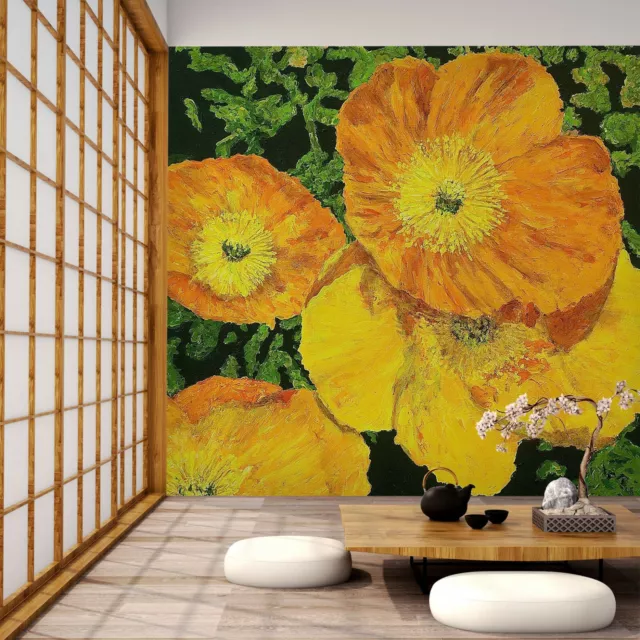 3D Yellow Blooming Flower O567 Wallpaper Wall Mural Self-adhesive Allan P Fay