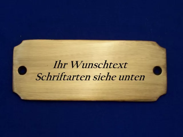 Namensschild, Türschild Messing 9,9 cm x 3,8 cm mit Wunschgravur