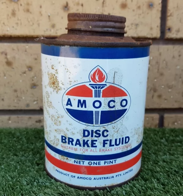 Vintage Amoco Disc Brake Fluid One Pint Tin