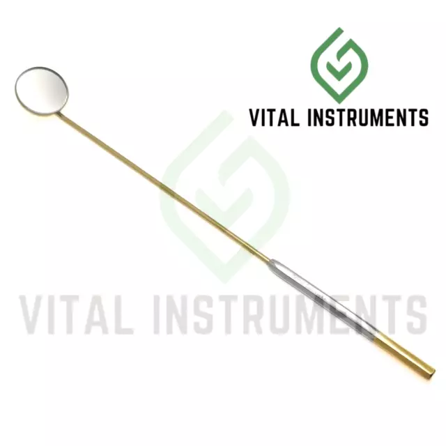 Laryngeal Mirror #7 Handle Boilable Custom-Made Gold German Dental Instrument