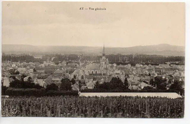 AY - Marne - CPA 51 - vue generale et vignes