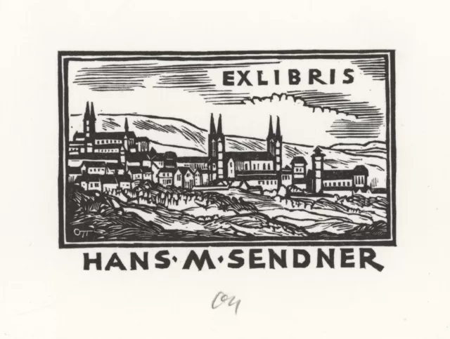 Ex Libris Herbert Ott Hans Sendner Bamberg Stadtansicht Kirchen