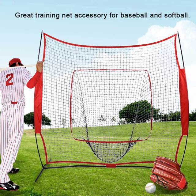 7' Baseball Softball Practice Net Hitting Batting Catching Pitching Training Net 2