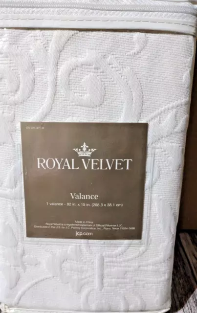 Royal Velvet Rod Pocket Straight Valance 82" x 15" each. Cool White, JCP ,NWT