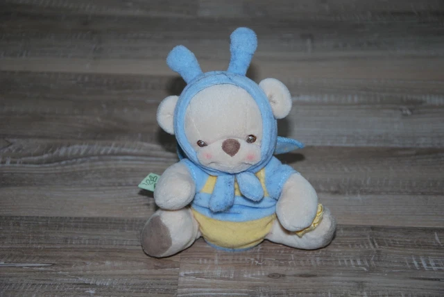 Doudou Peluche Ours en Abeille/Papillon Fisher Price Nature Bearries 17 cm