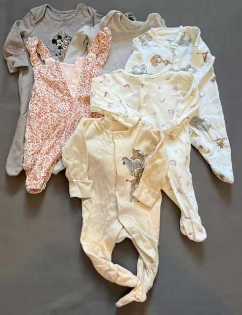 Newborn Baby Girl Clothes Bundle 0-3 Months Outfits First Size Bodysuit 6 Pieces