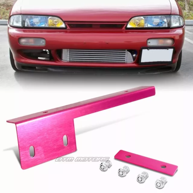 Jdm Magenta Brossé Aluminium Avant Licence Plaque Déménager Support Universel