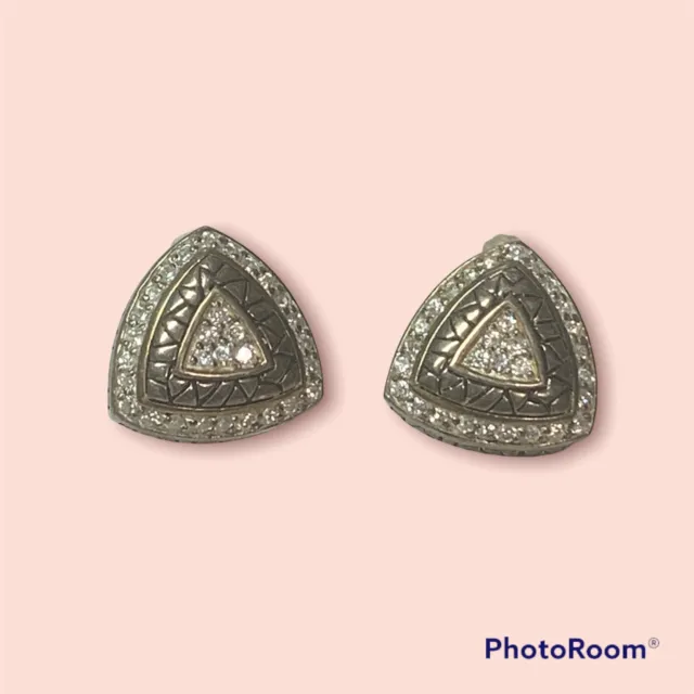 Pave Diamond Trillion Shape Stud Earring 925 Silver Diamond Daily Wear Earring.
