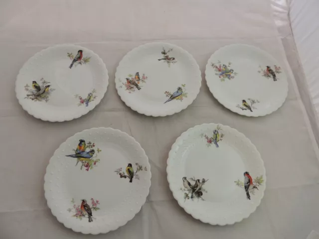 GEORGES BOYER LIMOGES France Bird Design Dessert Plate (5) Modele Depose   (B)