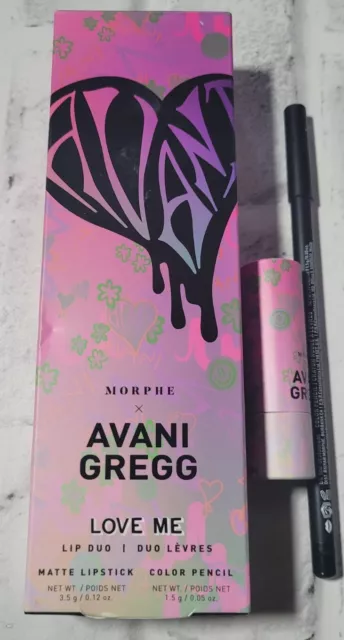 Morphe X Avani Gregg Love Me Lip Duo Matte Lipstick Black And Color Pencil New