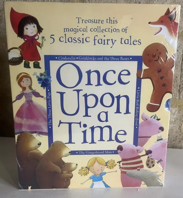 Childrens Once Upon a Time Book Set of 5 Classic Fairy Tales Hardcovers Sealed