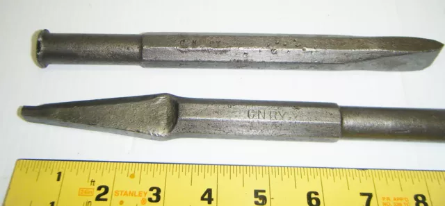2 Vintage Great Northern Railway (GNRY) Railroad Chisels - Tools