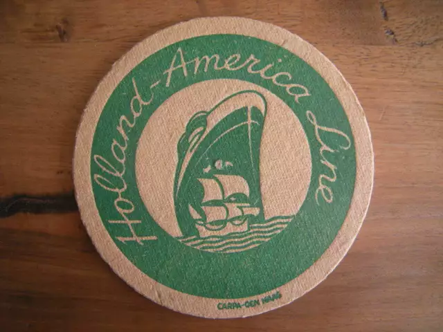 VK alter Bierdeckel Coaster HOLLAND AMERICA LINE Sammlerstuck