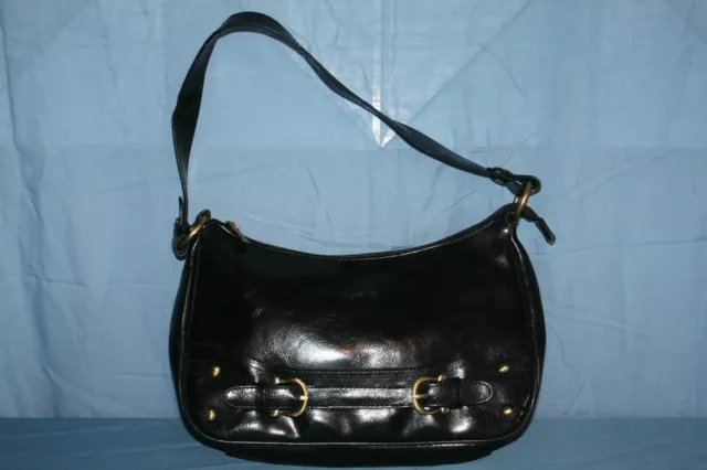 Sac à main FRANCINEL Cuir noir Porté Epaule ou main BE
