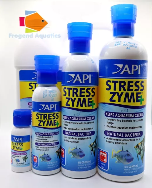 API Stress Zyme Filter Booster 118ml 237ml 473ml Live Bacteria Starter