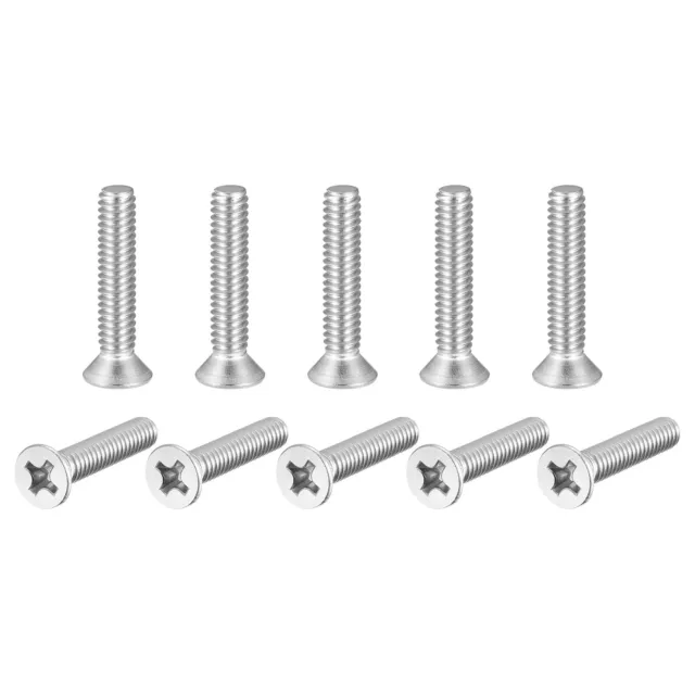 1/4-20x1-1/4" Plat Tête Machine Vis Cruciforme 304 Inox Acier Boulons 25pcs