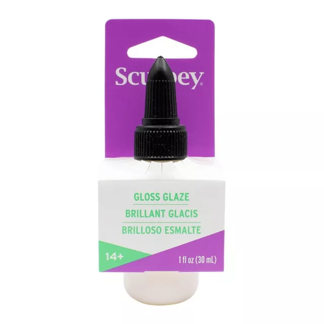 Sculpey Glaze Glossy, 30 ml Gloss Medium Clay Polymer Add Pearl Ex Seal Finish