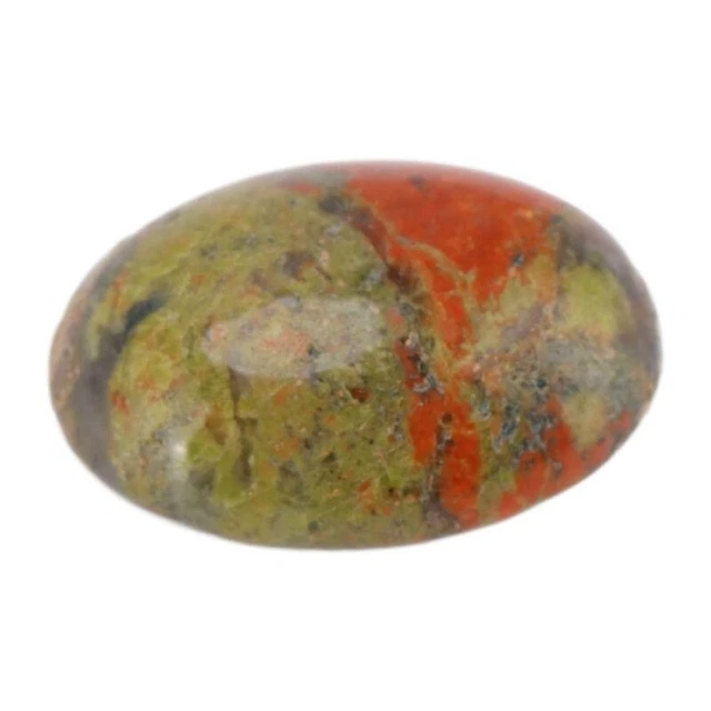 20 Green Flower Cabochons Beads | Oval Egg Shape | Smooth Polished Surface