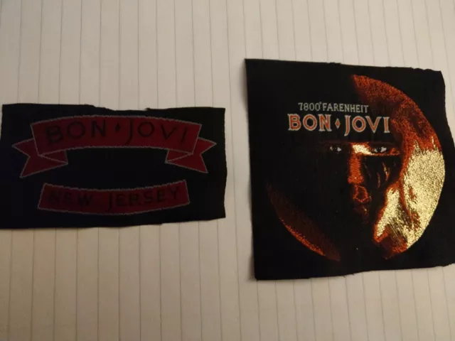 Vintage Original 80'S Bon Jovi, Sew On Patches, Unused, Rare...