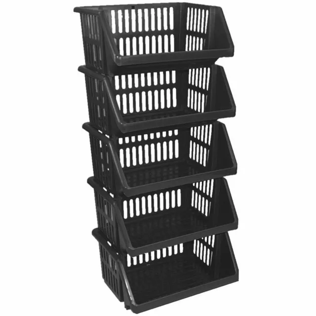 Kitchen Storage Stacking Stackable Basket Fruit Vegetable Rack 1 2 3 4 5 Tier 3