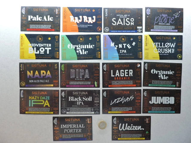 X18 various labels from Sweden (Sigtuna Bryg) - Used - UK buyers only please