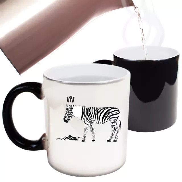 Zebra Stripe Funny Mugs Novelty Colour Changing Mug GIFT BOXED Boxed Cup