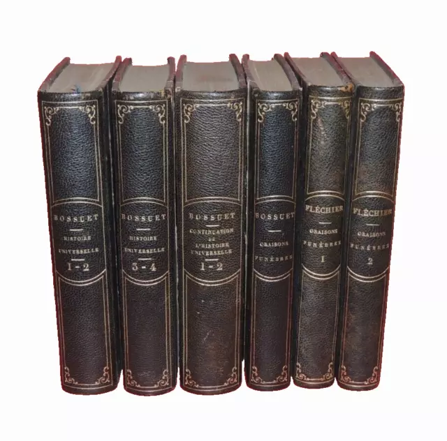 BOSSUET  Histoire Universelle + FLÉCHIER  Oraisons - 6 vol. 19ème bien reliés