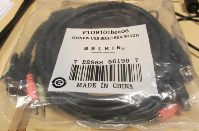 BELKIN F1D9101bea06 OMNIVIEW USB SOHO Tastiera-Video-Mouse CAVI KVM con Audio