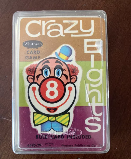 Vintage Whitman Crazy Eights Card Game #4115 Printed USA Yellow