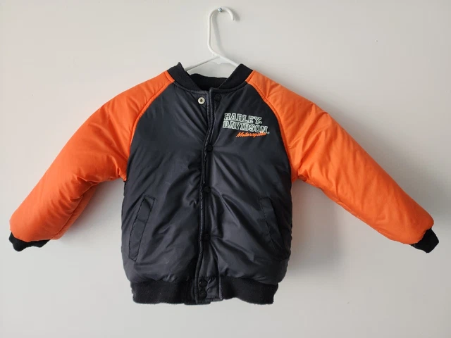 Harley-Davidson reversible Jacket Kids Boys Size 6T leather Embroidered Logo