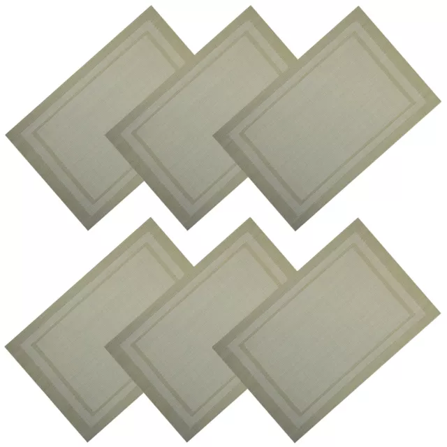 6x Tischset Platzdeckchen Platzset Gewebe abwaschbar 30x45cm Square Beige