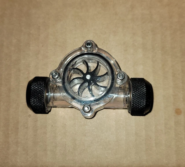 G1/4 THREAD PC Water Cooling Flow Meter Indicator 8 Impeller Liquid