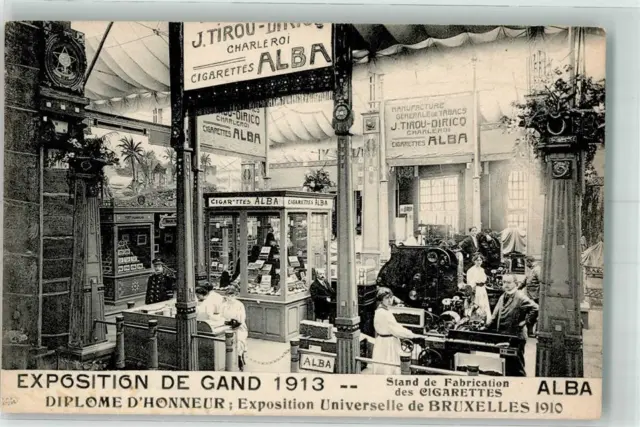 13290609 - Gand Exposition 1913 Stand de Fabrication des Cigarettes Alba Gand /